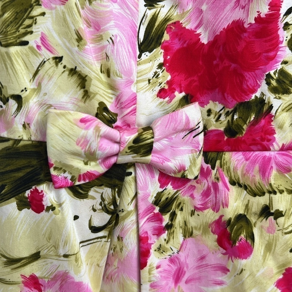 Peter Nygard Floral Pleat Dress with Bows - Picture 5 of 6